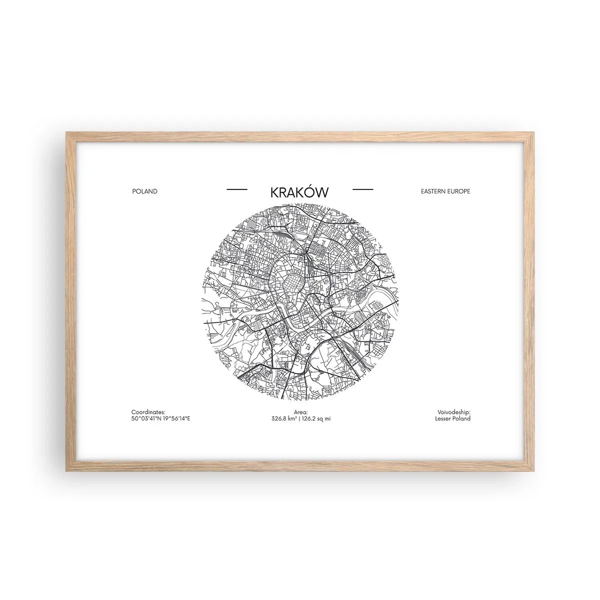 Póster en marco roble claro - Anatomía de Cracovia - 70x50 cm
