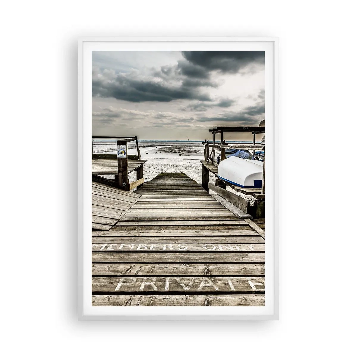 Póster en marco blanco - La playa del norte - 70x100 cm
