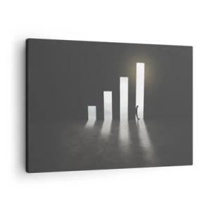 Cuadro sobre lienzo - Impresión de Imagen - Crecimiento simbólico en forma de pasajes iluminados por la luz. - 70x50cm - El camino del éxito - Decoración de pared moderna para salón y dormitorio ARTTOR