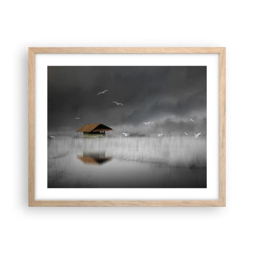 Póster en marco roble claro - Resguardo de la lluvia - 50x40 cm