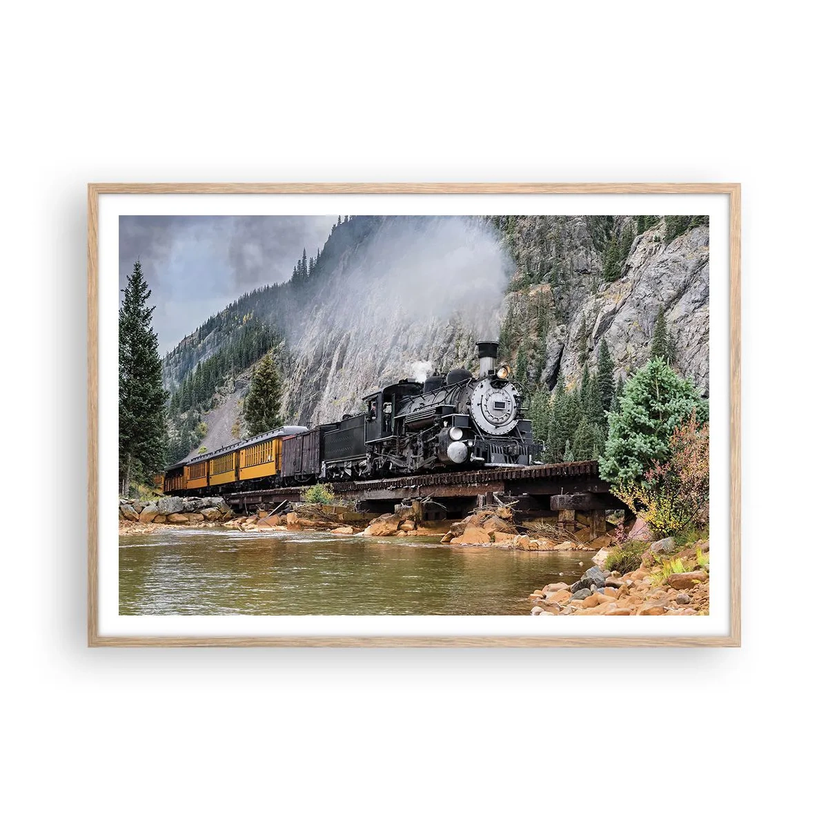 Póster en marco roble claro - ¿Adónde me llevas? - 100x70 cm