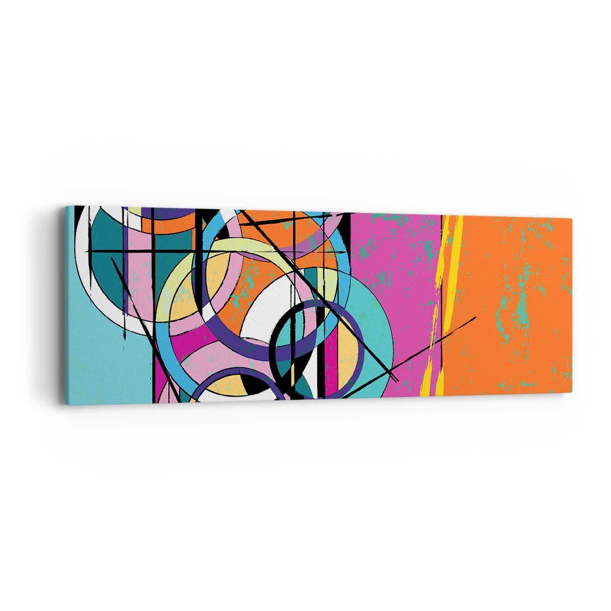 Cuadro sobre lienzo - Impresión de Imagen - Círculo sobre círculo - 90x30 cm
