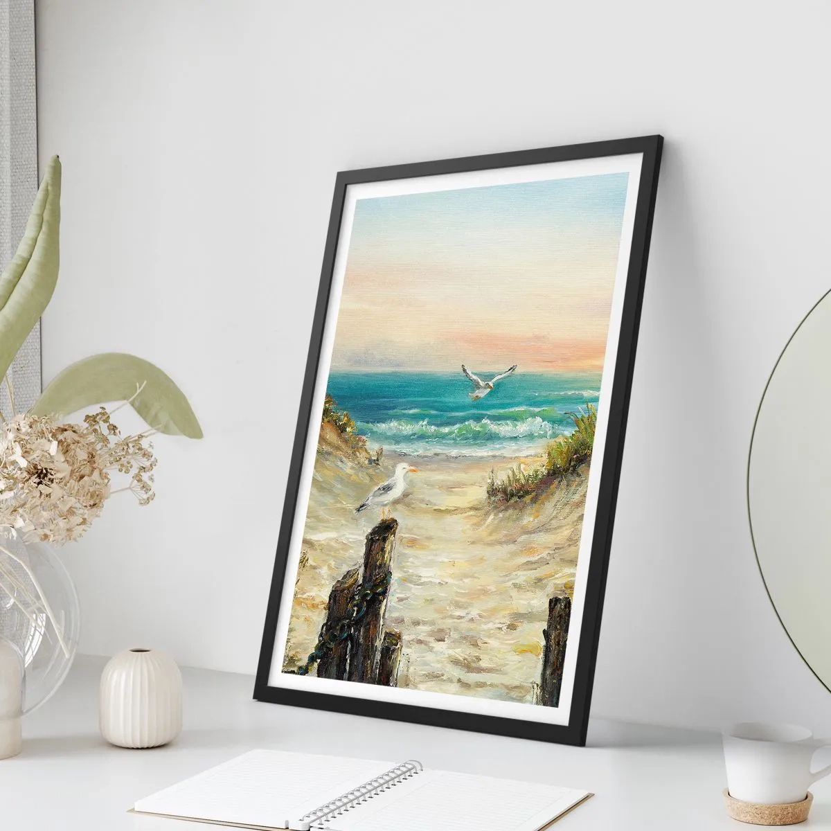 Póster en marco negro - Un retiro ventoso - 70x100 cm