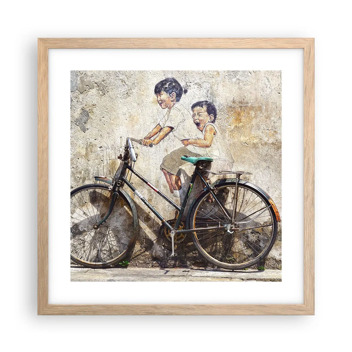 Póster en marco roble claro - ¿Verdadero o falso? - 40x40 cm
