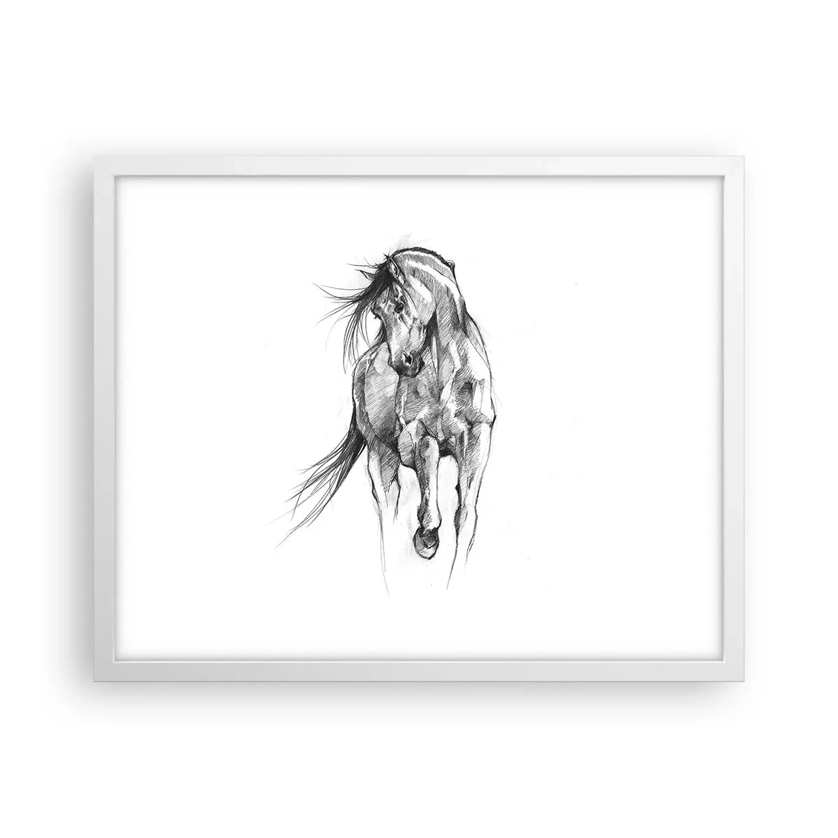 Póster en marco blanco - En un elegante trote - 50x40 cm