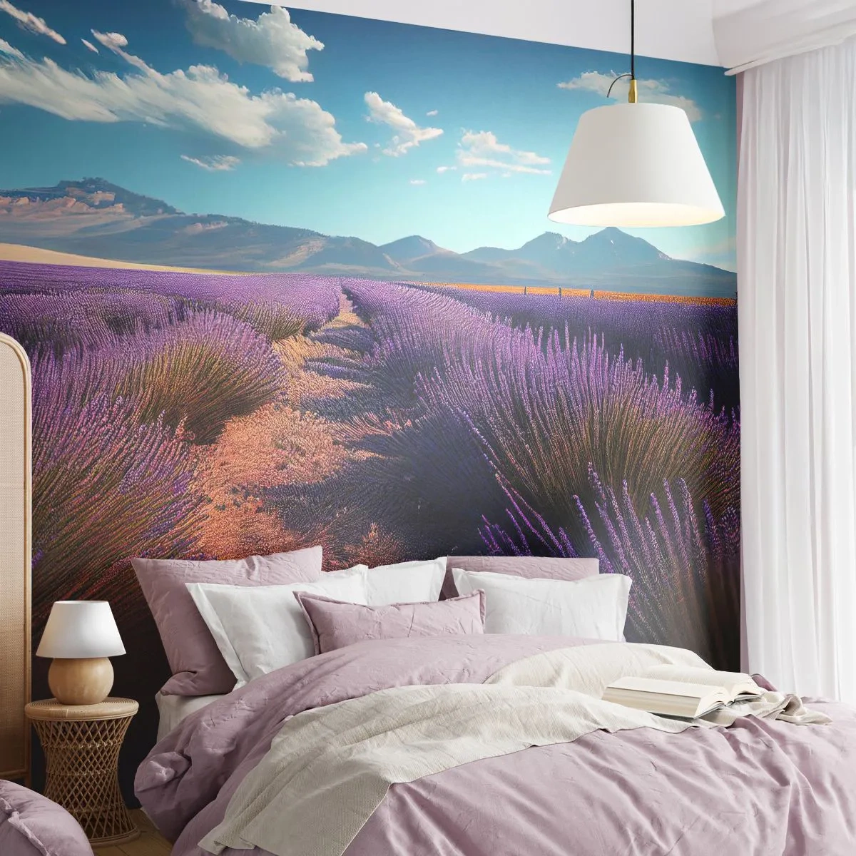 Fotomural Premium Sand - Campos fragantes - Lavanda, Horizonte, Paisaje - 300x210 cm