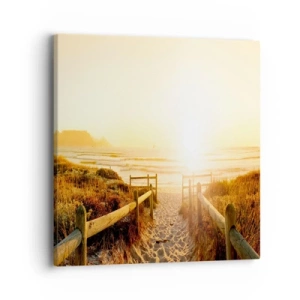 Cuadro sobre lienzo - Impresión de Imagen - A través de la duna, hacia el sol - 40x40 cm
