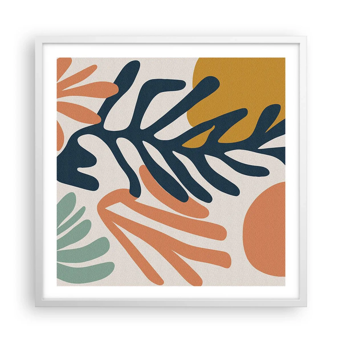 Póster en marco blanco - Mares de coral - 60x60 cm