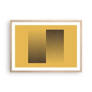 Póster en marco roble claro - Cuadrado de opuestos - 70x50 cm