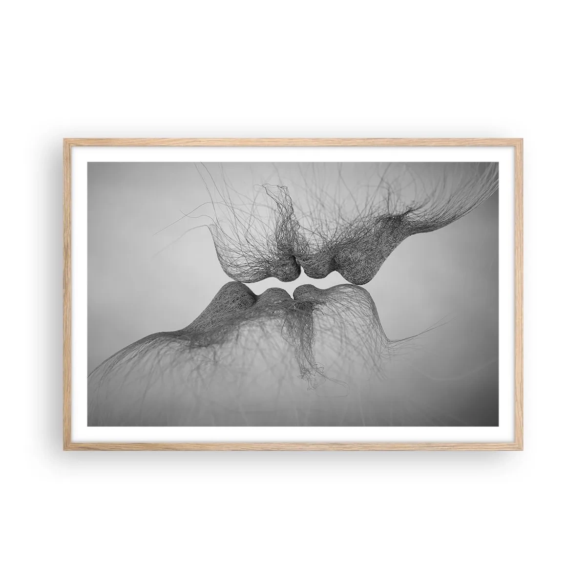 Póster en marco roble claro - Beso del viento - 91x61 cm