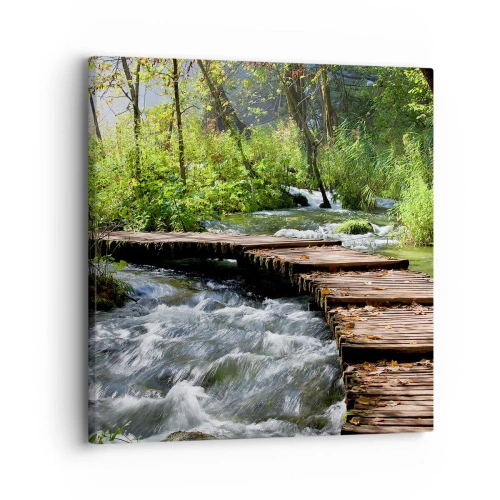 Cuadro sobre lienzo - Impresión de Imagen - Sobre una cascada de espuma - 30x30 cm