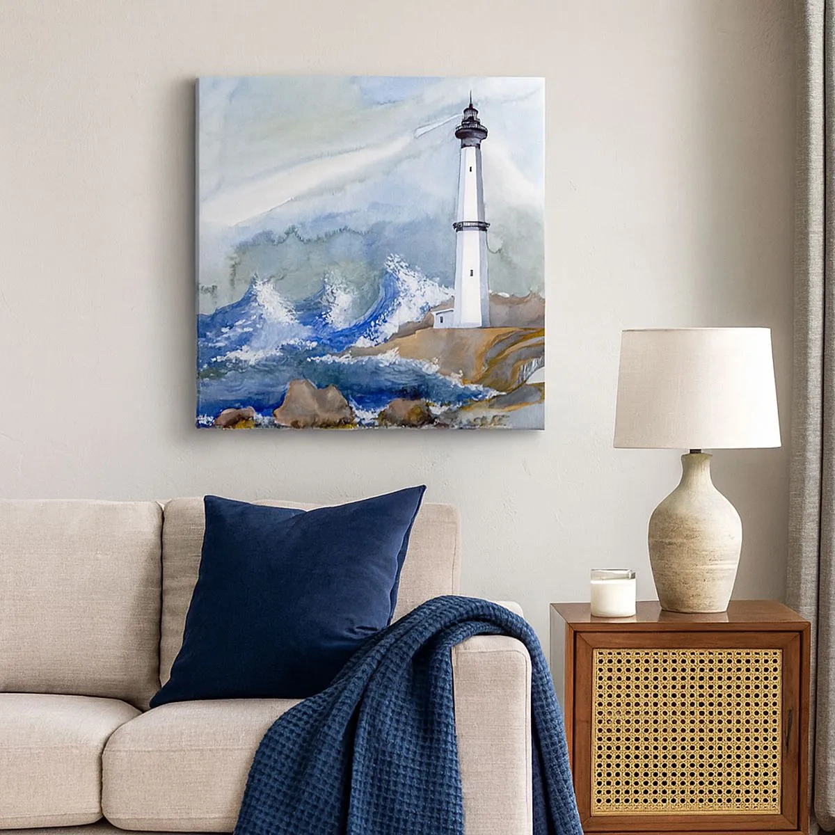 Cuadro sobre lienzo - Impresión de Imagen - Contra la oscuridad y la tormenta - 30x30 cm