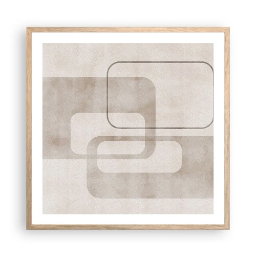 Póster en marco roble claro - Fuga geométrica - 60x60 cm