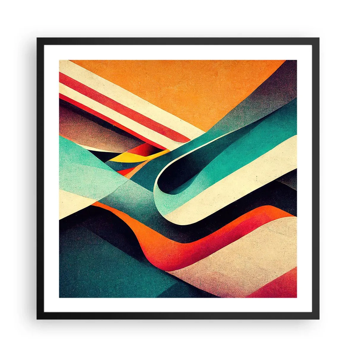Póster en marco negro - Composición intensa - 60x60 cm