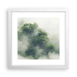 Póster en marco blanco - Envuelto en niebla - 30x30 cm