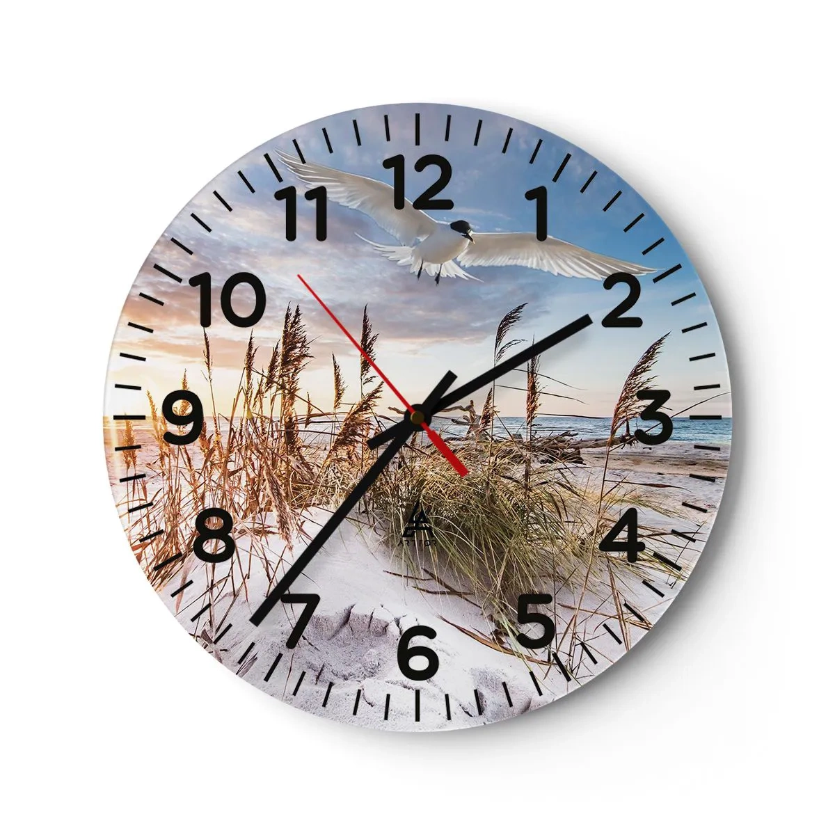 Reloj de pared - Reloj de vidrio - Viento del mar - 30x30 cm