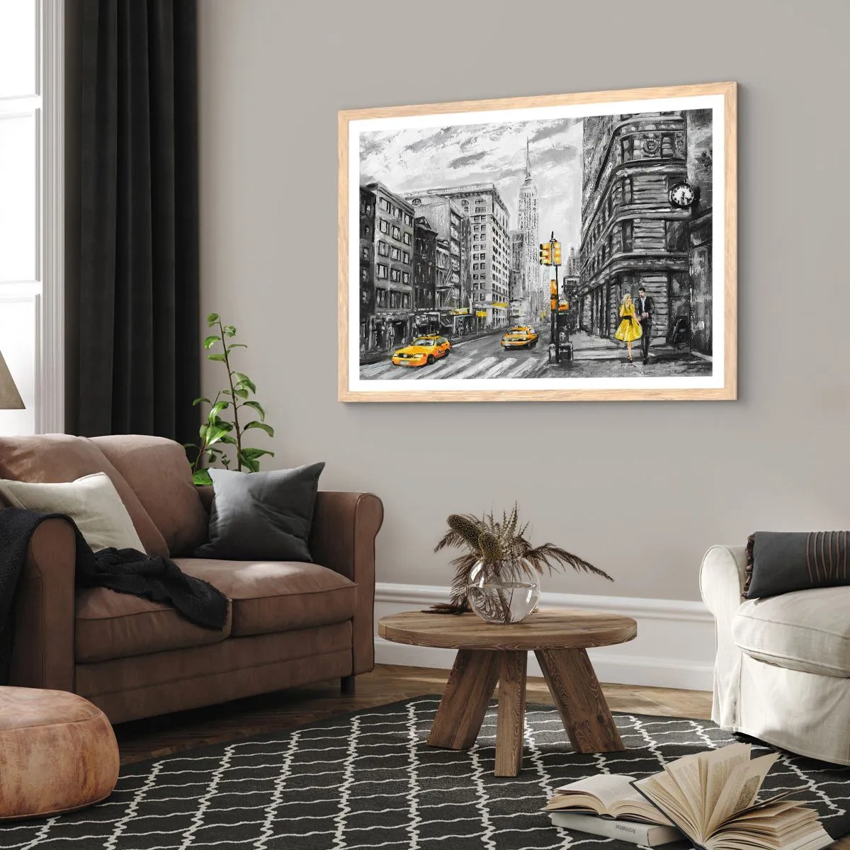 Póster en marco roble claro - Una de las muchas historias de la gran manzana - 40x30 cm