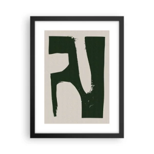 Póster en marco negro - Bahías de blanco - 30x40 cm