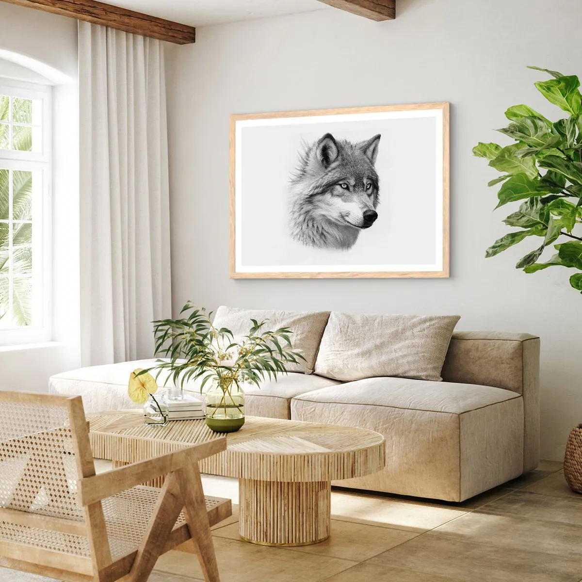 Póster en marco roble claro - Alfa - sin duda - 100x70 cm