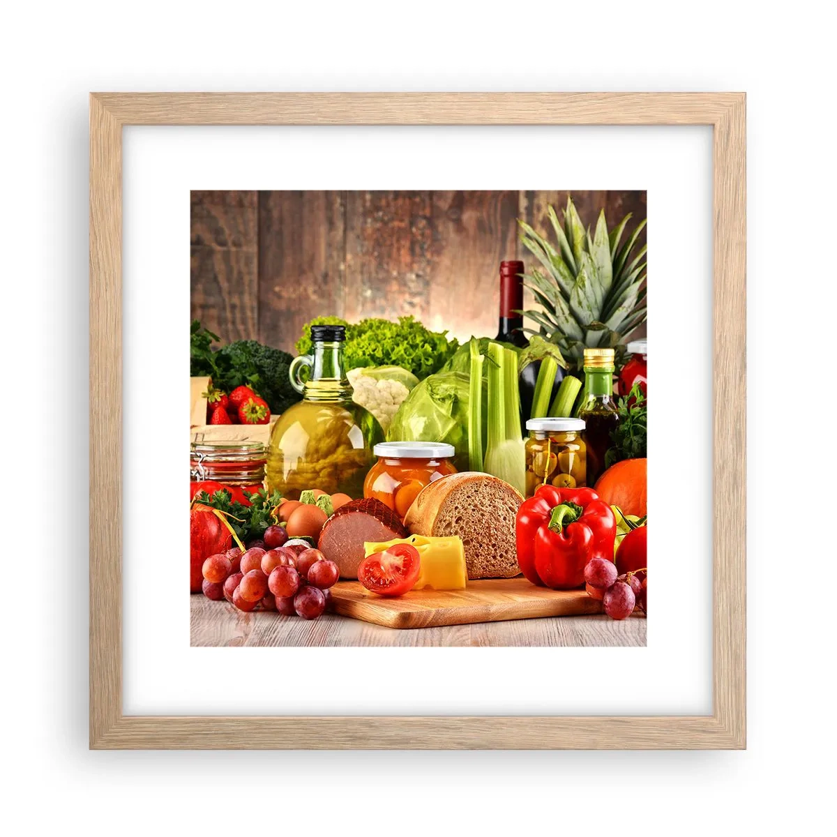 Póster en marco roble claro - La mesa está lista - 30x30 cm