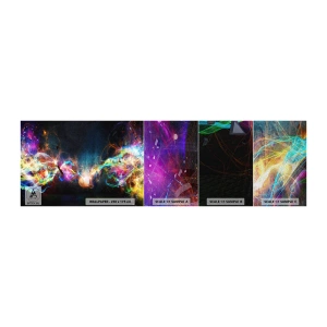 Muestra de fotomural Premium Sand - Alegremente contra la oscuridad - Abstracción, Pedazo, Explosión - 100x30 cm