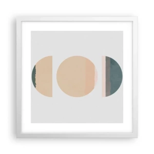 Póster en marco blanco - Círculo tras círculo - 40x40 cm