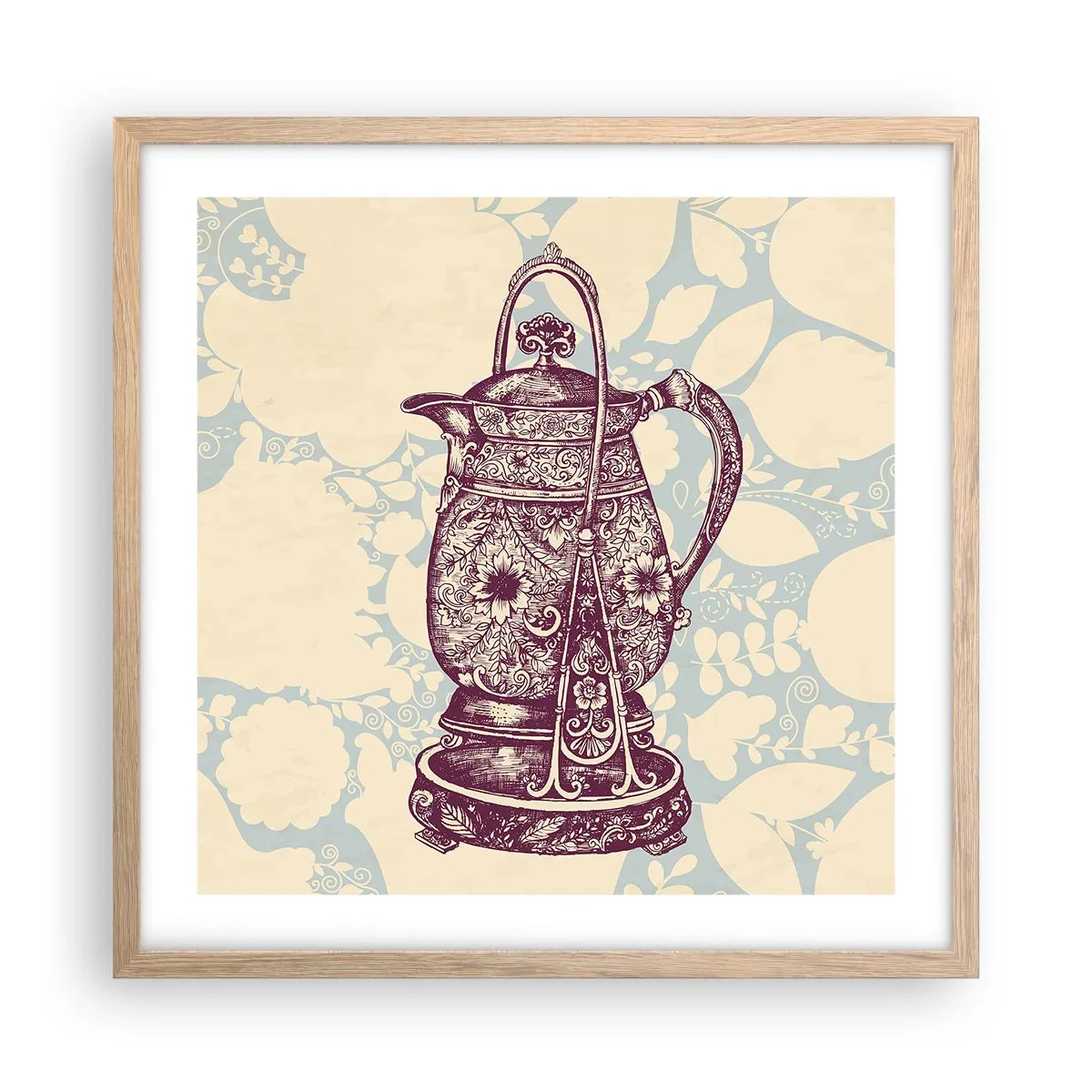 Póster en marco roble claro - La belleza de lo cotidiano - 50x50 cm