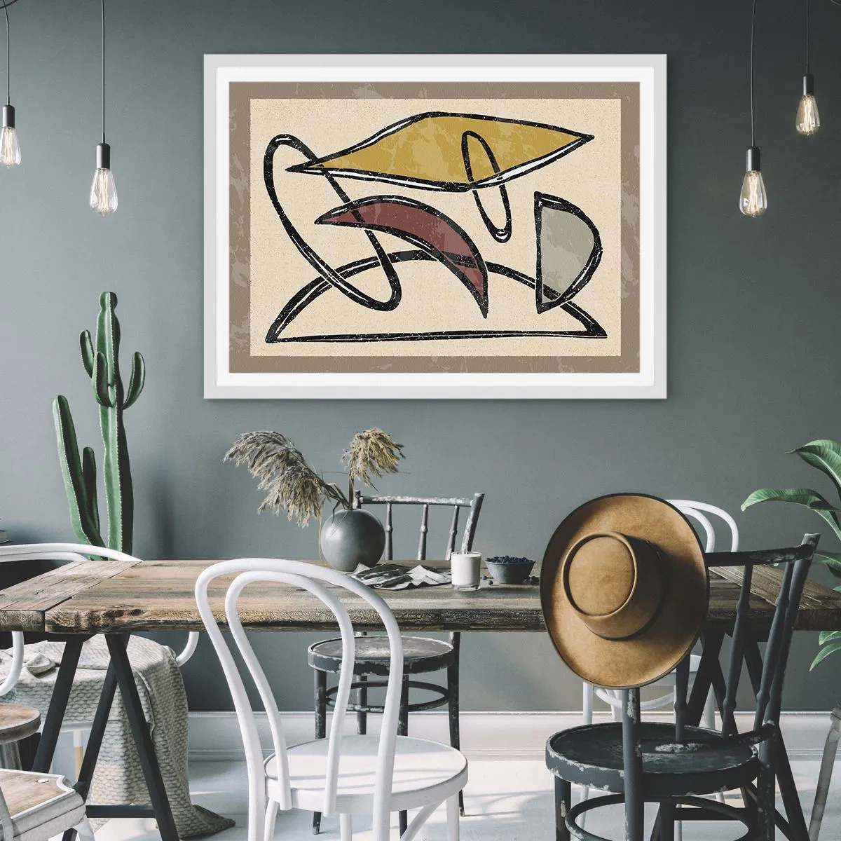 Póster en marco blanco - Verticales y niveles - 40x30 cm