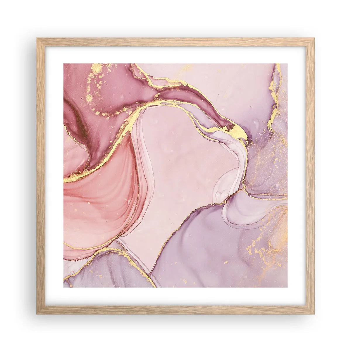 Póster en marco roble claro - Caricia de colores - 50x50 cm