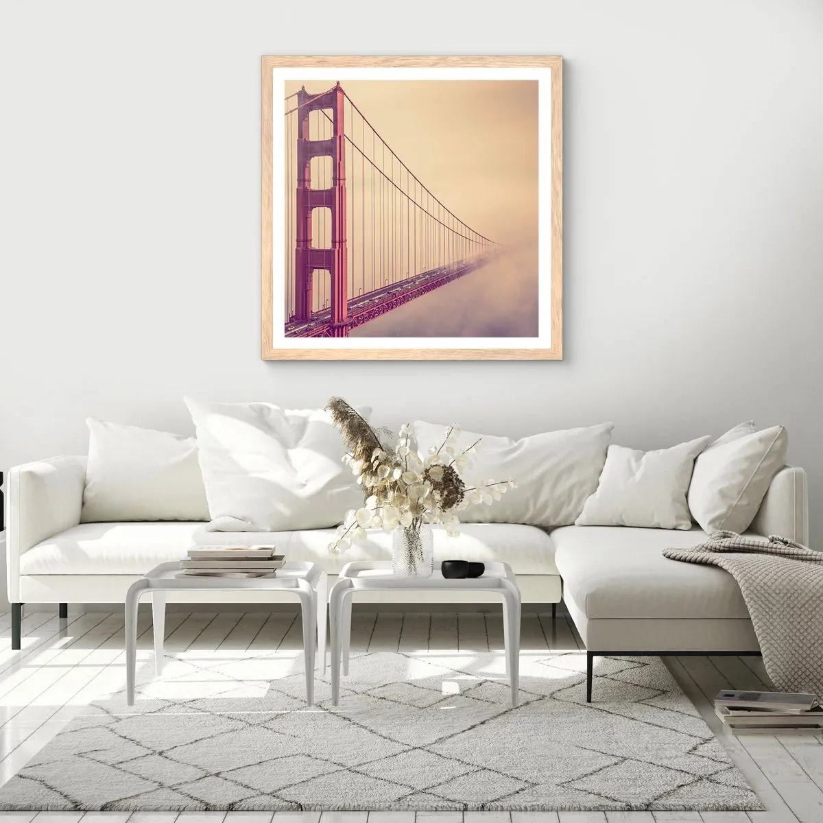 Póster en marco roble claro - Entre el cielo y la tierra - 30x30 cm