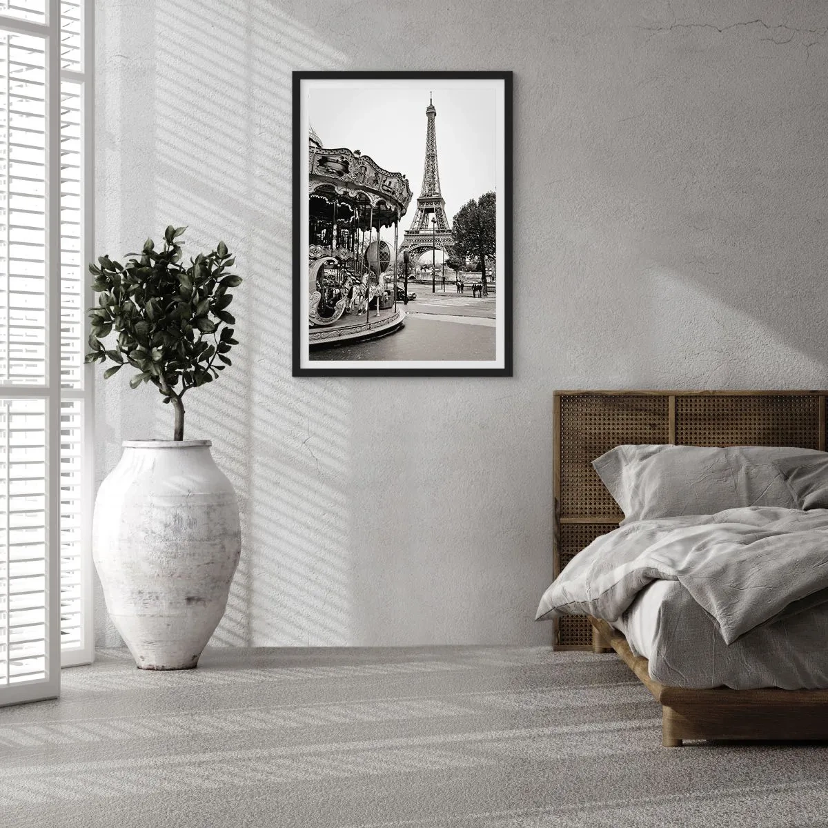 Póster en marco negro - Tal diversión solo en París - 50x70 cm