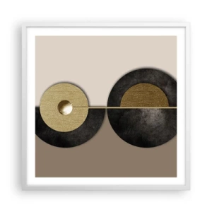Póster en marco blanco - Variaciones en torno a un círculo - 60x60 cm