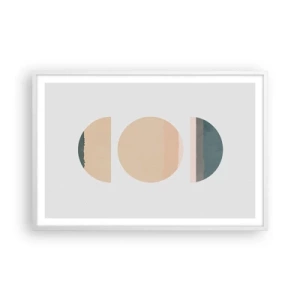 Póster en marco blanco - Círculo tras círculo - 91x61 cm