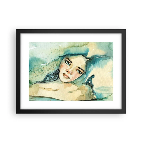 Póster en marco negro - ¿Soy azul? - 40x30 cm