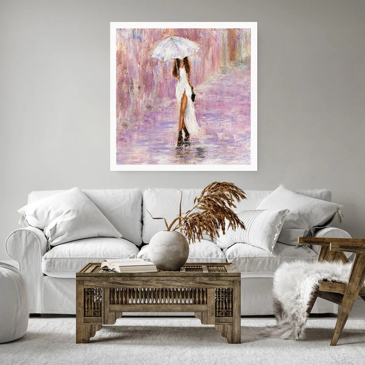Póster - En la lluvia de lilas - 30x30 cm