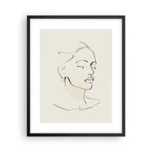 Póster en marco negro - Líneas que muestran seguridad - 40x50 cm