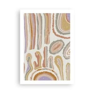 Póster - Patrones orgánicos abstractos en tonos tierra cálidos. - 50x70cm - Cortes transversales llenos de color - Decoración de pared moderna para salón y dormitorio ARTTOR