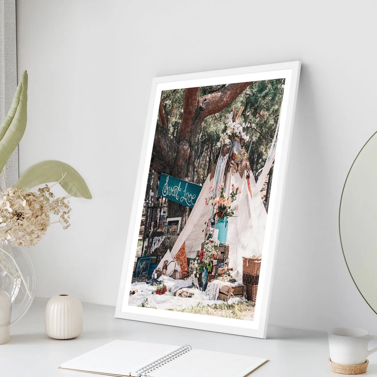 Póster en marco blanco - Amor exótico - 61x91 cm