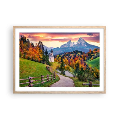 Póster en marco roble claro - Paisaje como una pintura - 70x50 cm