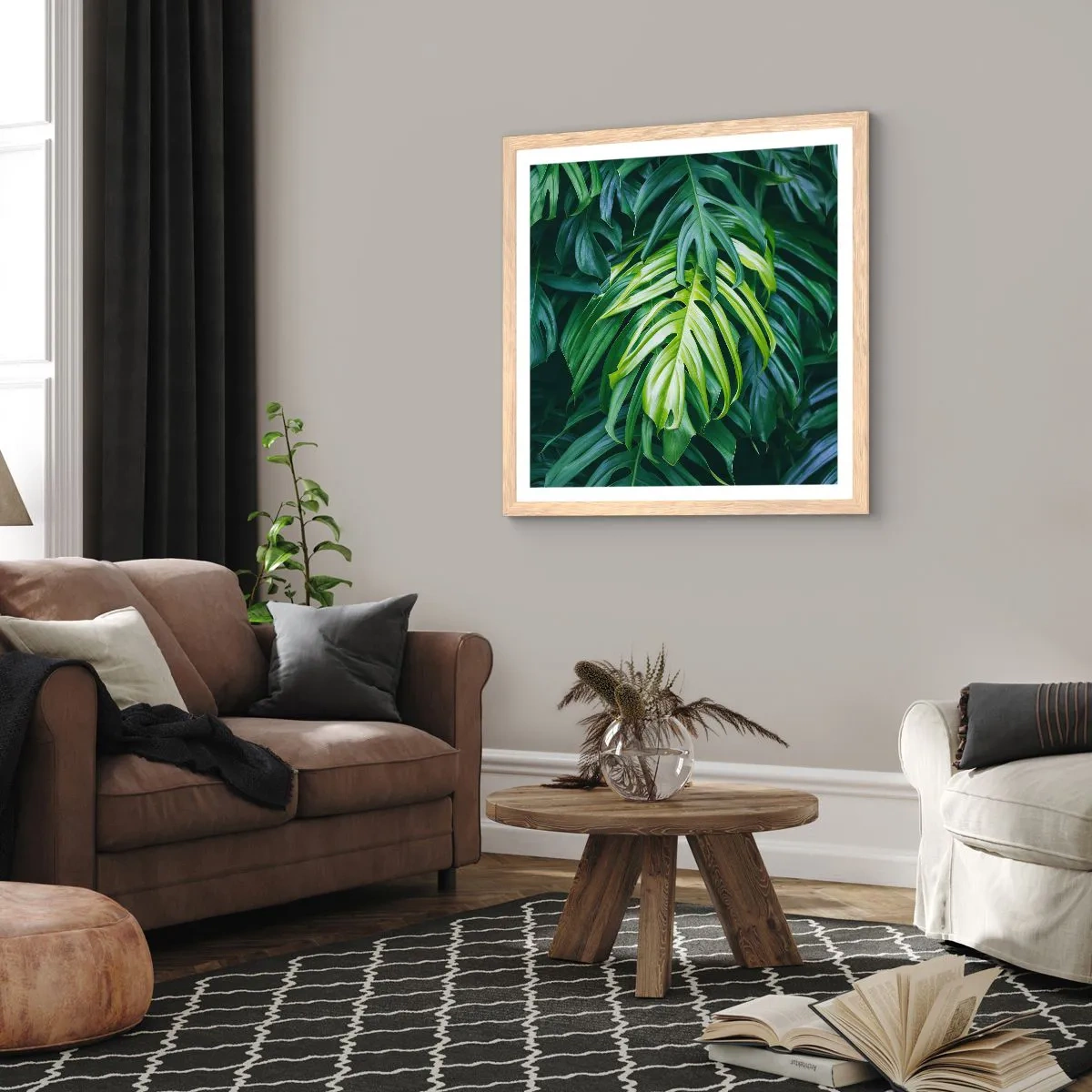 Póster en marco roble claro - Sumérjase en la frescura - 60x60 cm