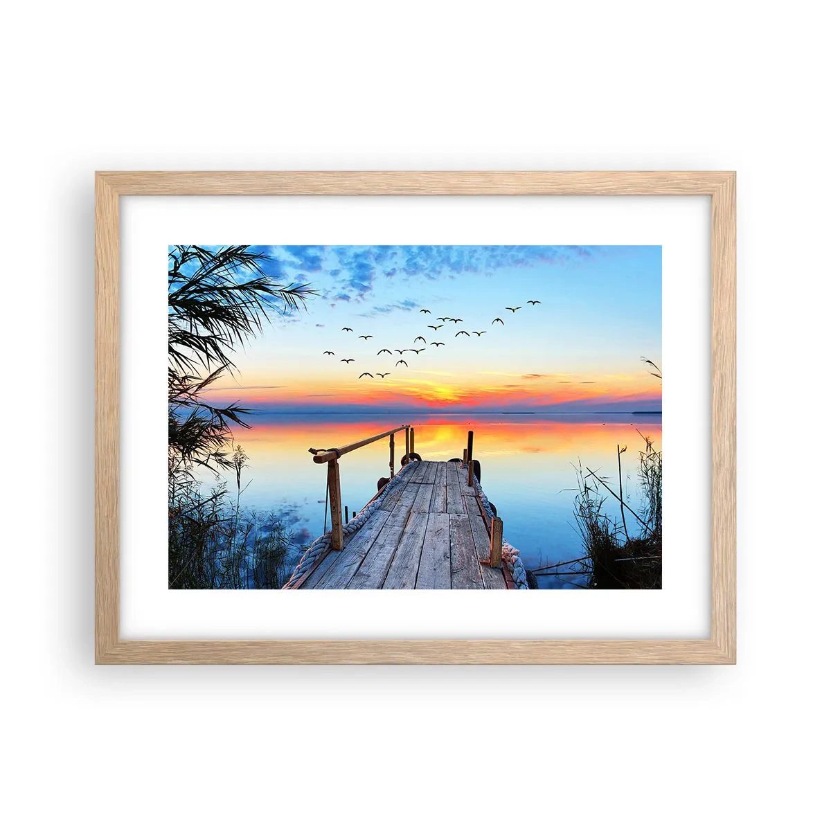 Póster en marco roble claro - Es hora de volver... - 40x30 cm