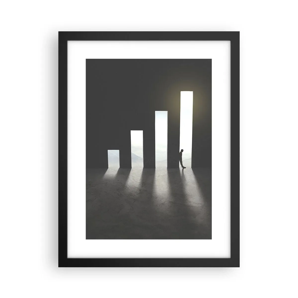 Póster en marco negro - El camino del éxito - 30x40 cm