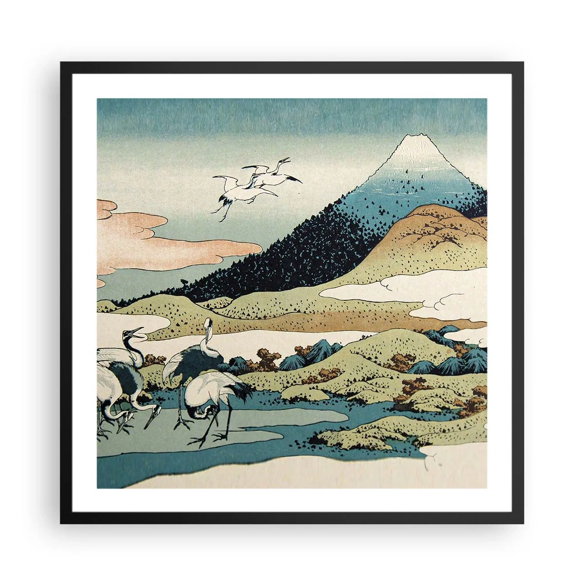Póster en marco negro - Alma japonesa - 60x60 cm