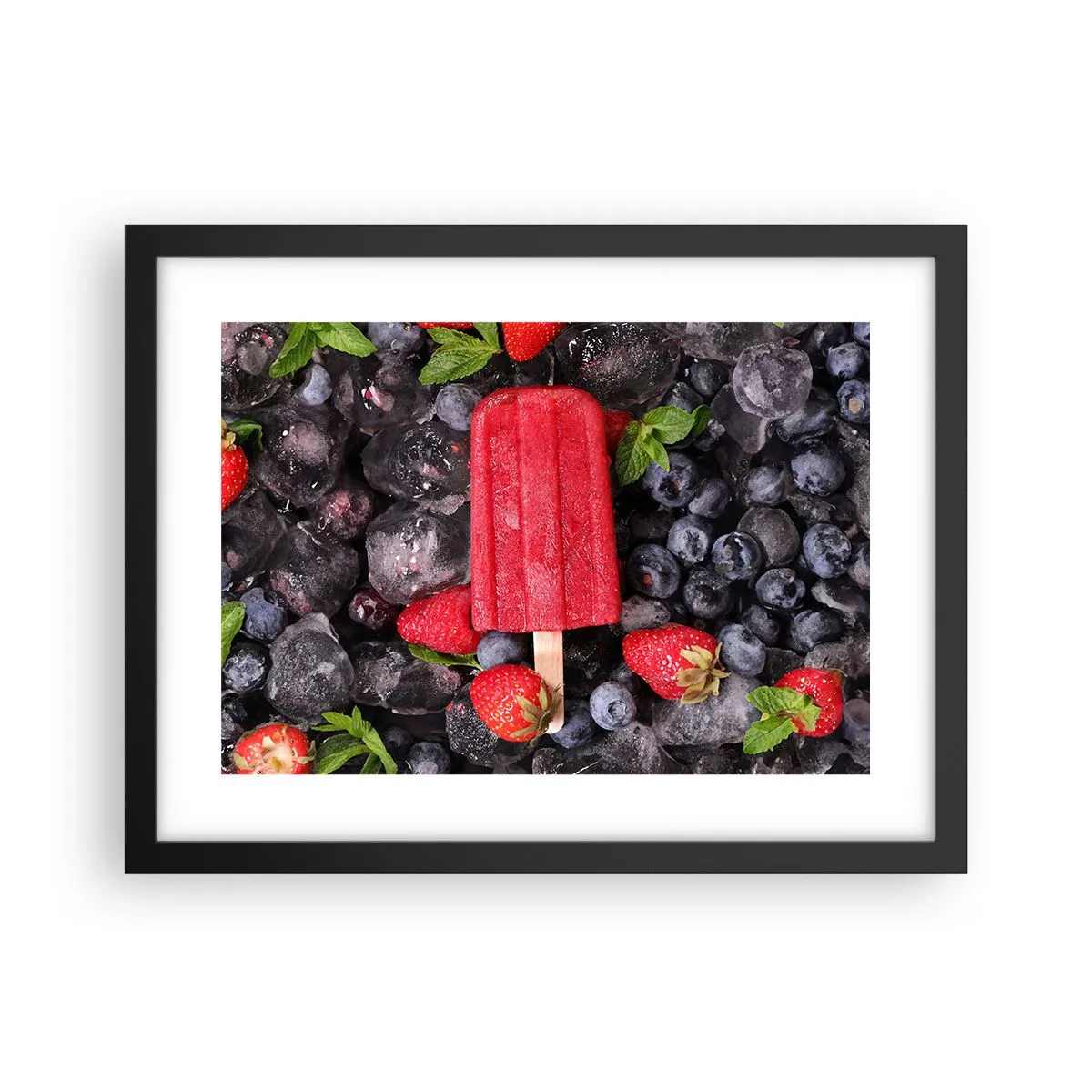 Póster en marco negro - El sabor del verano caluroso - 40x30 cm