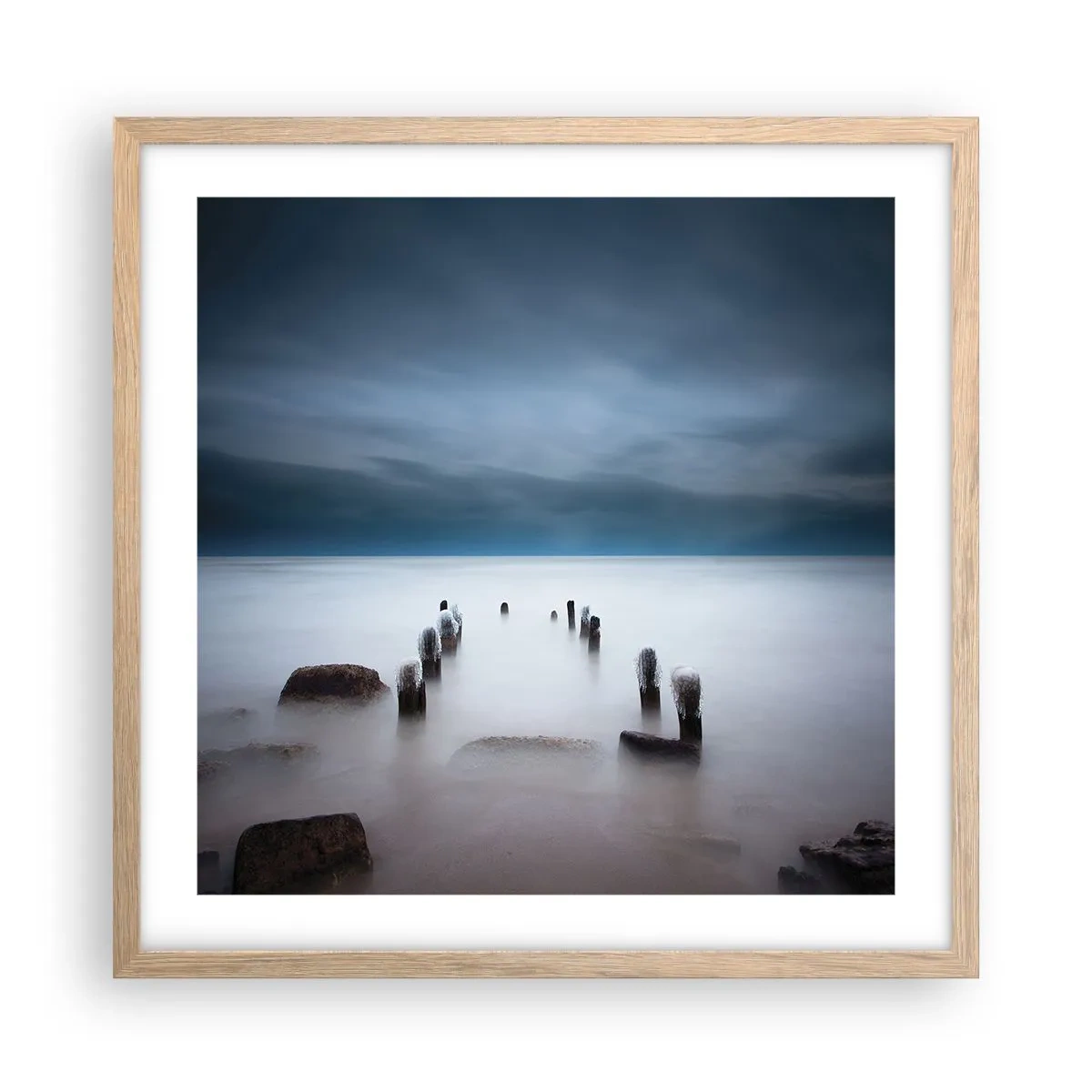 Póster en marco roble claro - El lago del pensamiento - 50x50 cm