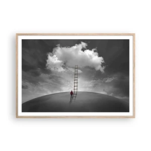 Póster en marco roble claro - Todo es posible - 100x70 cm