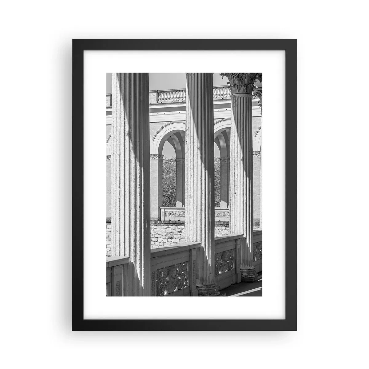 Póster en marco negro - Galería soleada - 30x40 cm