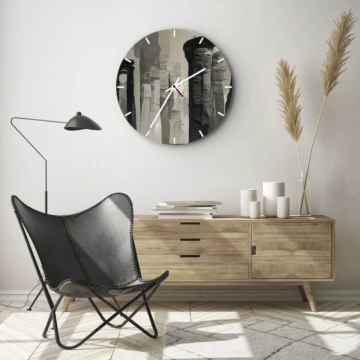 Reloj de pared - Reloj de vidrio - La majestuosidad de la antigüedad - 40x40 cm