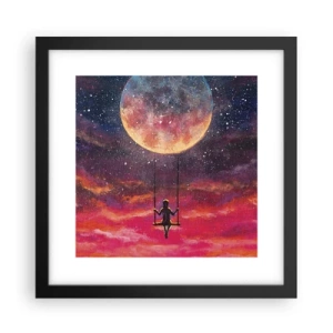 Póster en marco negro - Disfrutar de las nubes - 30x30 cm