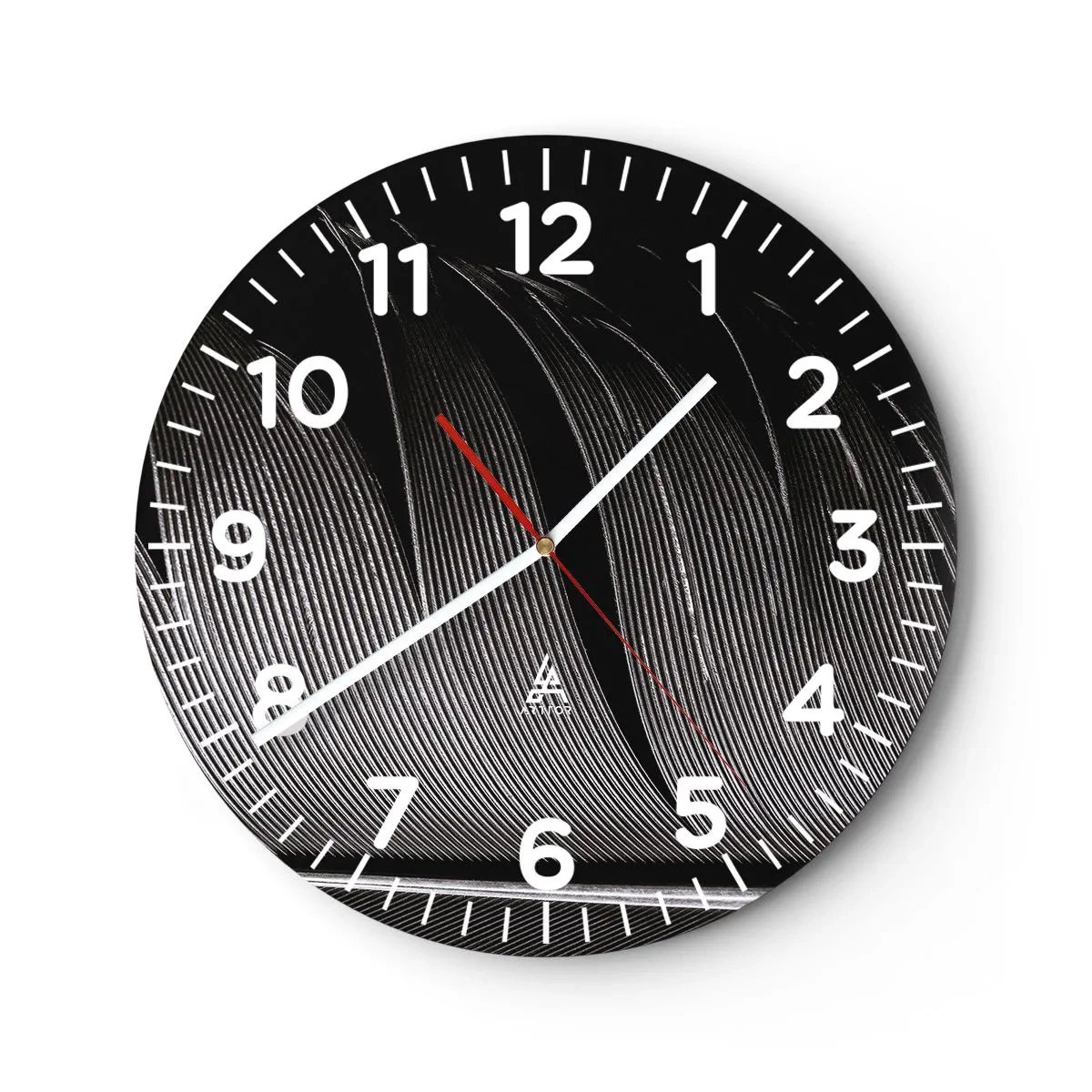 Reloj de pared - Reloj de vidrio - Pluma - una construcción maravillosa - 40x40 cm
